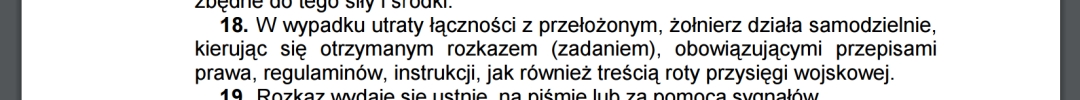 punkt 16 Regulaminu Ogólnego Sił Zbrojnych RP