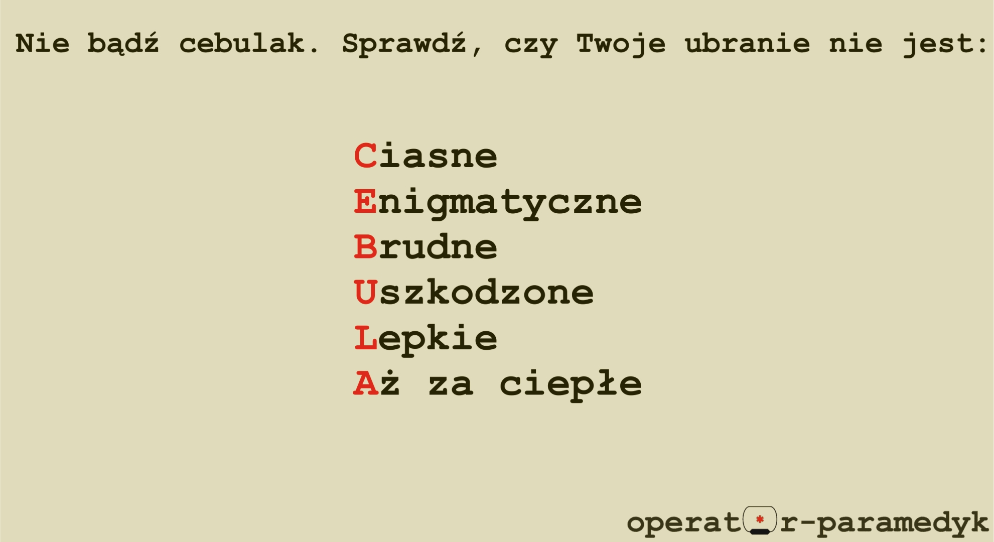 zasada COLDER po polsku, operator-paramedyk, CC-BY-NC