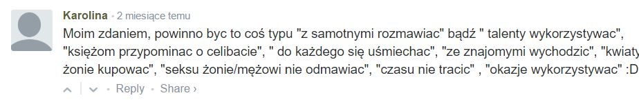 komentarz Karoliny